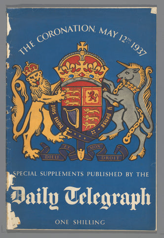 Copy of the illustrated supplement of 11 May 1937 of the newspaper 'Daily Telegraph' to the coronation of George VI, The Daily Telegraph, 1937 Canvas Print