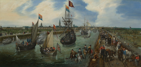 The Departure of a Dignitary from Middelburg, Adriaen Pietersz. van de Venne, 1615 Canvas Print