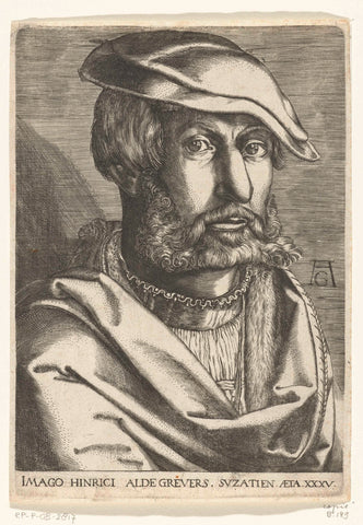 Portrait of Heinrich Aldegrever, anonymous, 1537 - 1610 Canvas Print