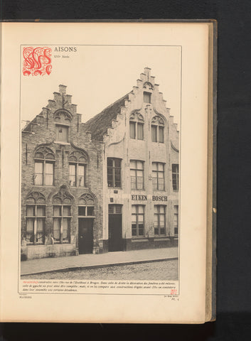 Houses on the Rue de l'Eeckhout in Bruges, anonymous, c. 1881 - in or before 1889 Canvas Print