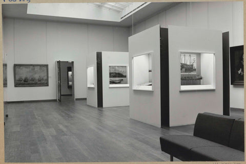 Room seen to the northwest with paintings and objects in display cases, 1964 Canvas Print