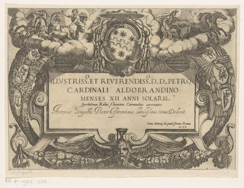 Cartouche commissioned by Cardinal Pietro Aldobrandini, Antonio Tempesta, 1599 Canvas Print