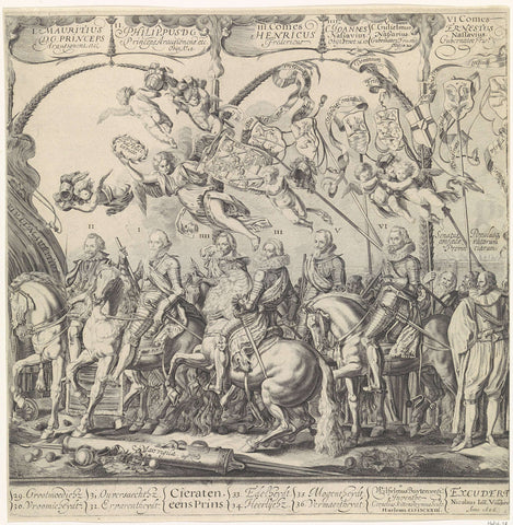 Triumphal Procession of William of Orange, right plate, Cornelis van Kittensteyn, 1626 Canvas Print