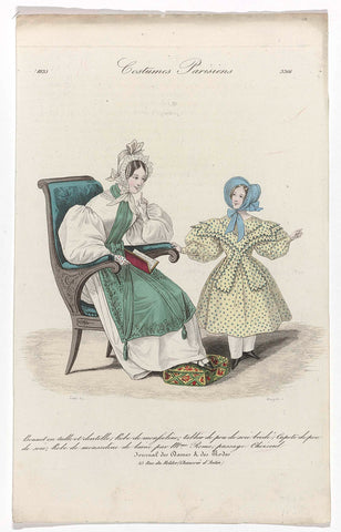 Journal des Dames et des Modes, Costumes Parisiens, 1835, (3266): Bonnet en tull (...), Jean Denis Nargeot, 1835 Canvas Print