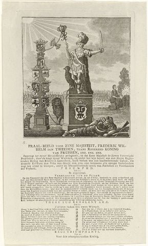 Statue in honour of the Prussian king Frederick II, 1787, anonymous, 1787 Canvas Print