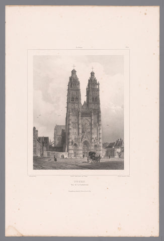 View of the Cathedral of Saint-Gatien in Tours, Isodore-Laurent Deroy, 1834 Canvas Print