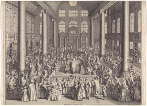 Inauguration of the Portuguese Synagogue in Amsterdam, 1675, Bernard Picart (workshop of), 1721 Canvas Print