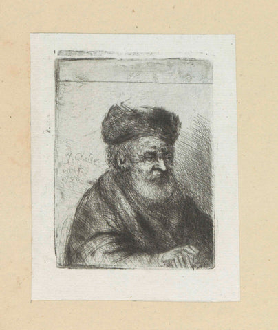 Old man, his hands folded, Jan Chalon, 1802 Canvas Print