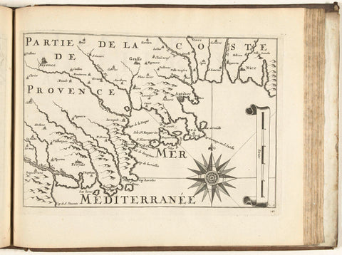 Map of the French south coast at Antibes, 1726, anonymous, 1726 Canvas Print