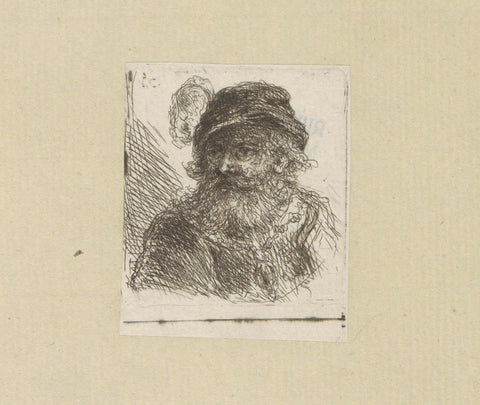 Bearded man with plum hat, Jan Chalon, 1802 Canvas Print
