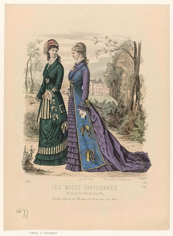 Les Modes Parisiennes, 1877, No. 1768 : Ceinture-Régente de Mesdames de Vertus soeurs, (...), E. Bracquet, 1877 Canvas Print