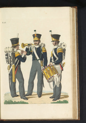 Tamboer, Pijper and Hoornblazer, der Nationale Infanterie, Dirk Sluyter, 1823 Canvas Print