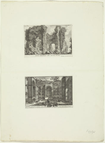 Restanten van een tempel en graftombe bij Vigna Casali, Giovanni Battista Piranesi, c. 1756 - c. 1757 Canvas Print