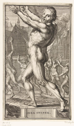 Nude runner Dirk Jansz., Romeyn de Hooghe, 1699 - 1701 Canvas Print