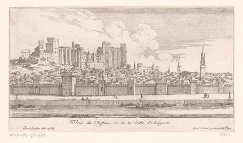 View of a castle in Avignon, Israel Silvestre, 1654 Canvas Print