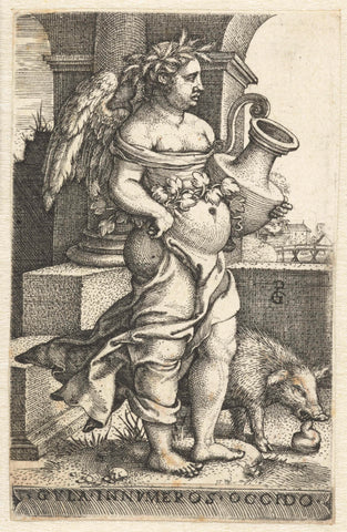 Gulzigheid (Yellow), Georg Pencz, 1539 - 1543 Canvas Print