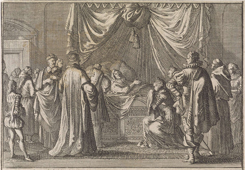 Deathbed of Maria de' Medici, 1642, Caspar Luyken (attributed to), 1701 Canvas Print