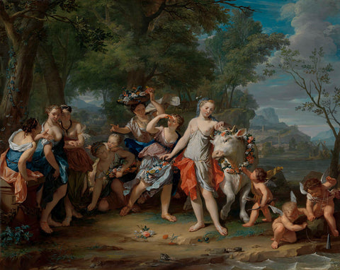 The Rape of Europa, Nicolaas Verkolje, c. 1735 - c. 1740 Canvas Print