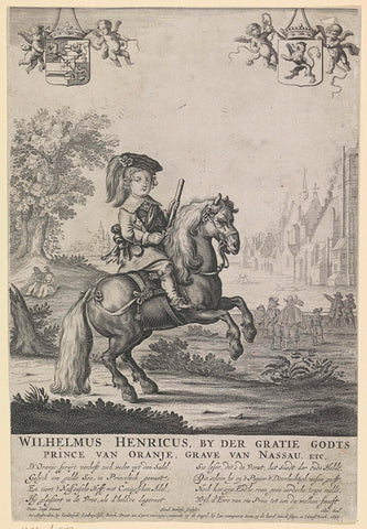 Equestrian portrait of William III, Prince of Orange, Henrick Rochuszn van Dagen, 1655 Canvas Print