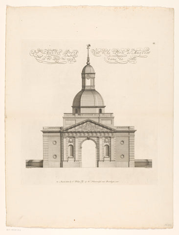 Façade of the Tweede Muiderpoort in Amsterdam, within the city, Caspar Jacobsz. Philips, 1771 Canvas Print