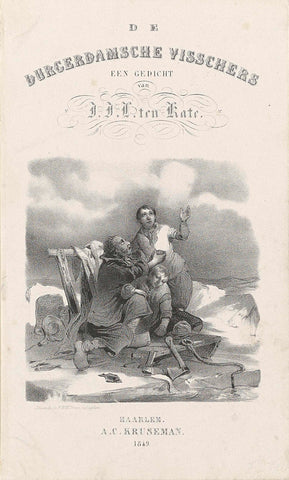 Title page for 'De Durgerdamsche Visschers', by J.J.L. ten Kate, 1849, Pieter Willem Marinus Trap, 1849 Canvas Print