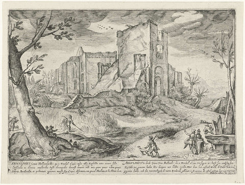 Landscape with the ruins of Brederode, Gerrit Gauw, 1604 - 1638 Canvas Print