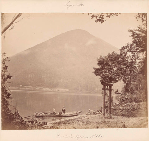 View of a mountain with a lake near Nikko, Japan, anonymous, 1884 Canvas Print