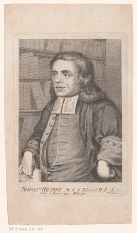 Portrait of the antiquarian Thomas Hearne, George Vertue, 1772 Canvas Print