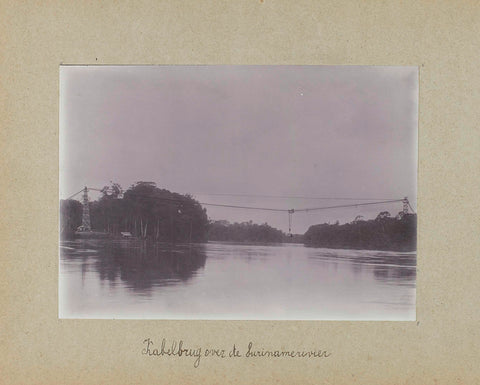 Kabelbrug over de Surinamerivier, Jacob Evert Wesenhagen (attributed to), 1905 - 1910 Canvas Print