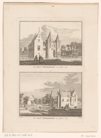 Two faces at Popkensburg Castle, 1743, Hendrik Spilman, 1754 - 1792 Canvas Print