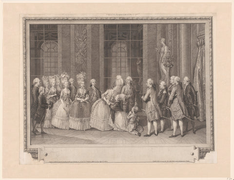 Announcement of the liberty of the man of Mme. de Bellegarde by the queen, Antoine Jean Duclos, 1779 Canvas Print