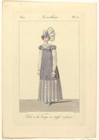 Incroyables et Merveilleuses, 1812, Merveilleuse, No. 22 (ter): Robe à la Vierg (...)., Georges Jacques Gatine, 1812 Canvas Print