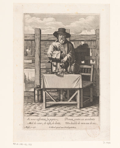 Salesman of eau de vie, Abraham Bosse, 1629 - 1630 Canvas Print