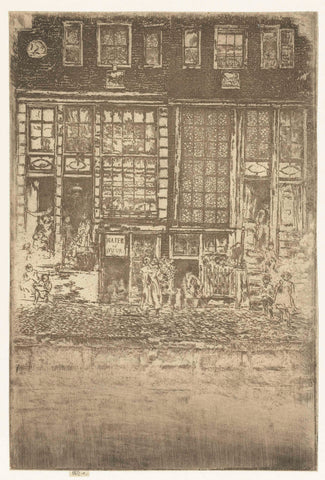 Two canal houses in Amsterdam, James Abbott McNeill Whistler, 1889 Canvas Print