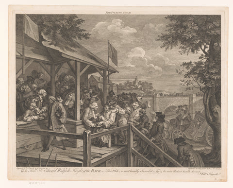 Village view with recruiting voices, Charles Grignion (I), 1758 Canvas Print