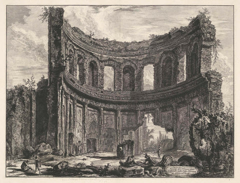 Small palace in Villa Adriana in Tivoli, Giovanni Battista Piranesi, 1748 - 1778 Canvas Print