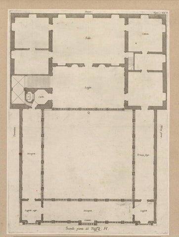 Floor plan of the first floor of the Villa Grimaldi-Sauli in Genoa, Nicolaes Ryckmans, 1622 Canvas Print