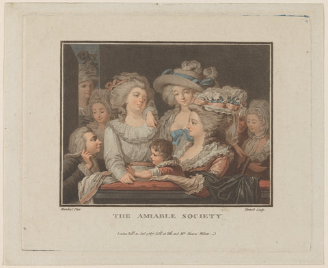 The amiable society, Louis Marin Bonnet, 1787 Canvas Print