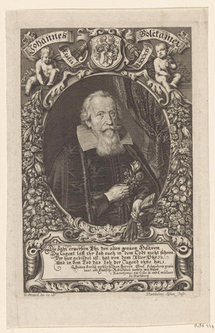 Portret van Johann Volckamer, Bartholomäus Kilian (II), Georg Strauch, 1660 Canvas Print