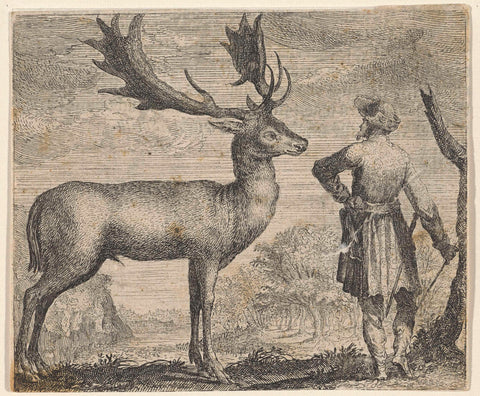 Fable of moose and man, Aegidius Sadeler, 1608 Canvas Print