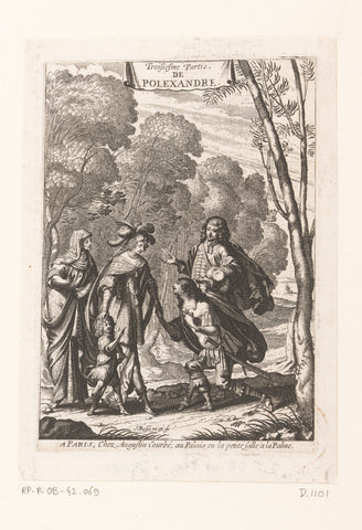 Polexandre kneels before a woman, Abraham Bosse, 1637 Canvas Print