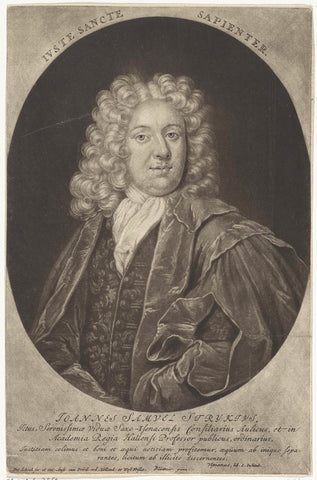 Portrait of Johann Samuel Stryk, Pieter Schenk (I), 1670 - 1713 Canvas Print