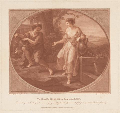 Rhodope in love with Aesopus, Francesco Bartolozzi, 1783 Canvas Print