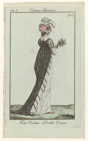 Journal des Dames et des Modes, Costume Parisien, 9 February 1800, Year 8 (193) : Fichu-turban (...), anonymous, 1800 Canvas Print