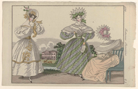 Journal des Dames et des Modes, edition Frankfurt, 1832, Costumes Parisiens, No. 25, anonymous, 1832 Canvas Print