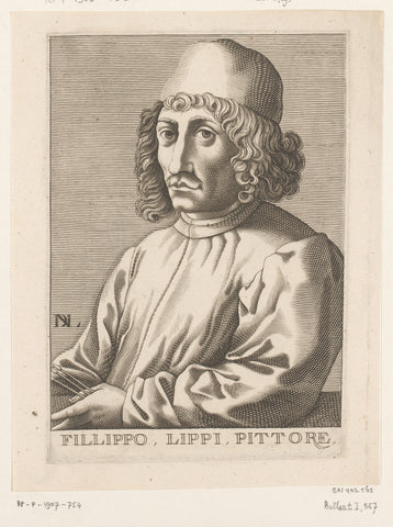 Portrait of Filippo Lippi, Nicolas de Larmessin (I), 1682 Canvas Print