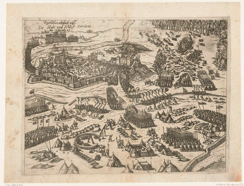 Attack on the city of Doullens, 1597, anonymous, 1597 - 1599 Canvas Print