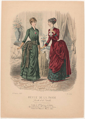 Revue de la Mode, Gazette de la Famille, Sunday, February 8, 1885, 14th Year, No. 684 : Toilets of M.elles Vidal (...), A. Chaillot, 1885 Canvas Print