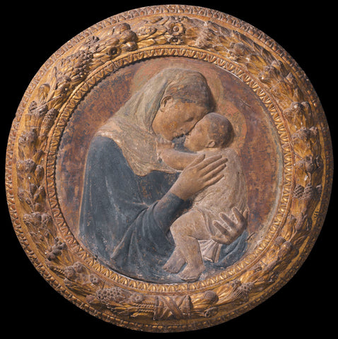 Maria met kind, type 'Madonna dei pazzi', tondo, Donatello, 1386 - 1466 Canvas Print