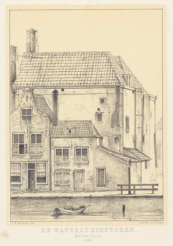 Watersteintoren in Dordrecht, Carel Frederik Bendorp (II), 1872 Canvas Print